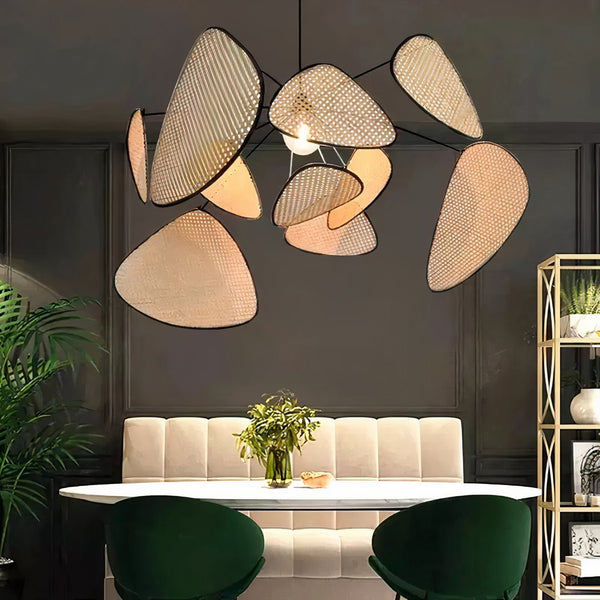 Plafonnier osier suspension design contemporain