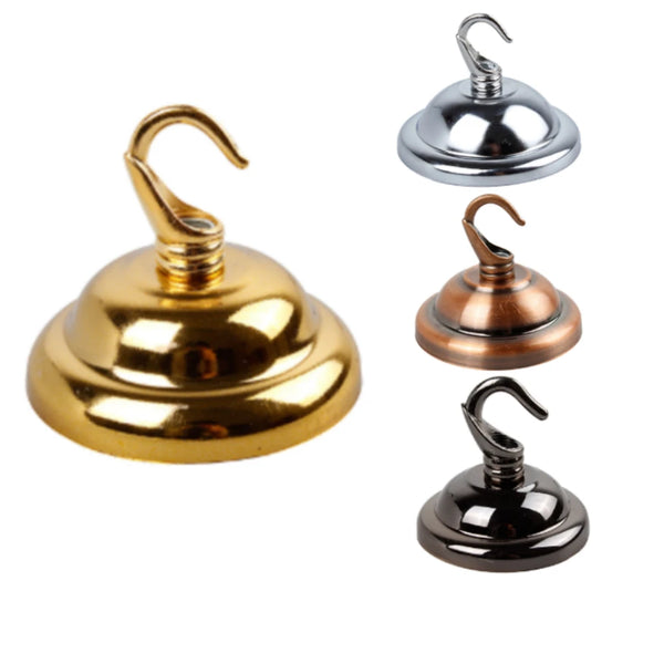 Ceiling light suspension plate metal hook