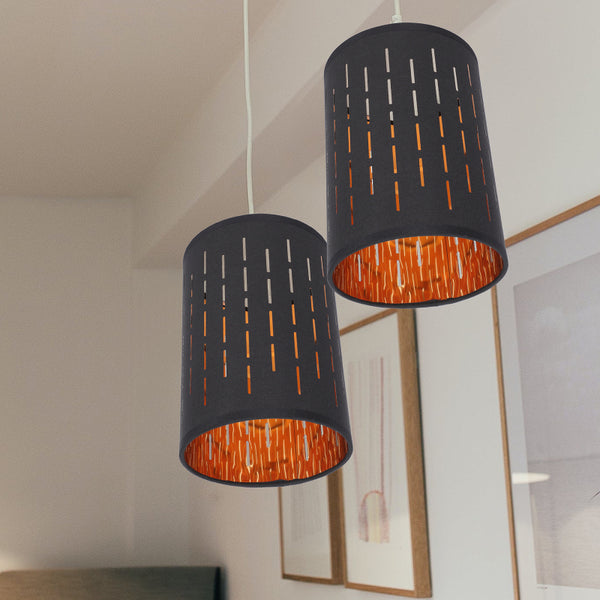 Cylindrical ceiling light cover with lampshade